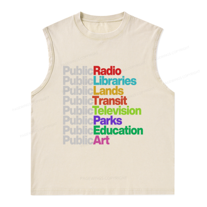 Pagewings Public Libraries Unisex Washed Tank Top