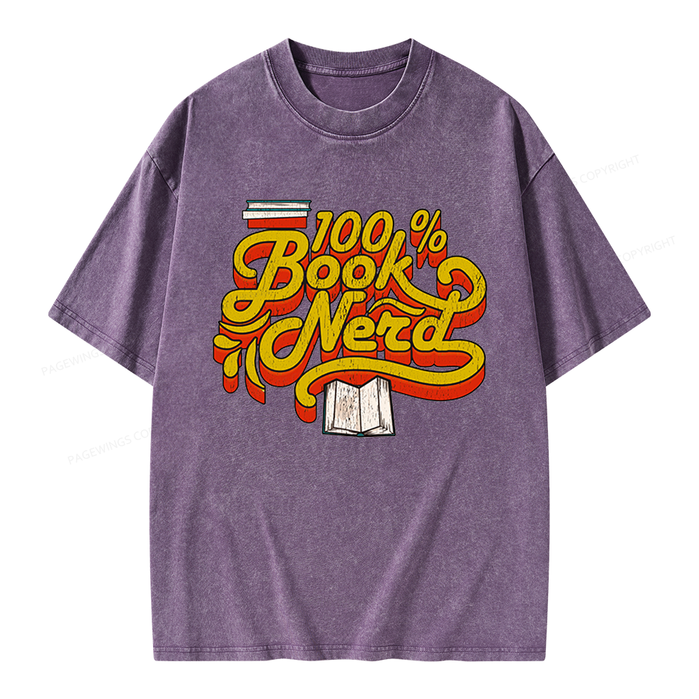 Pagewings Book Nerd Unisex Washed T-shirt
