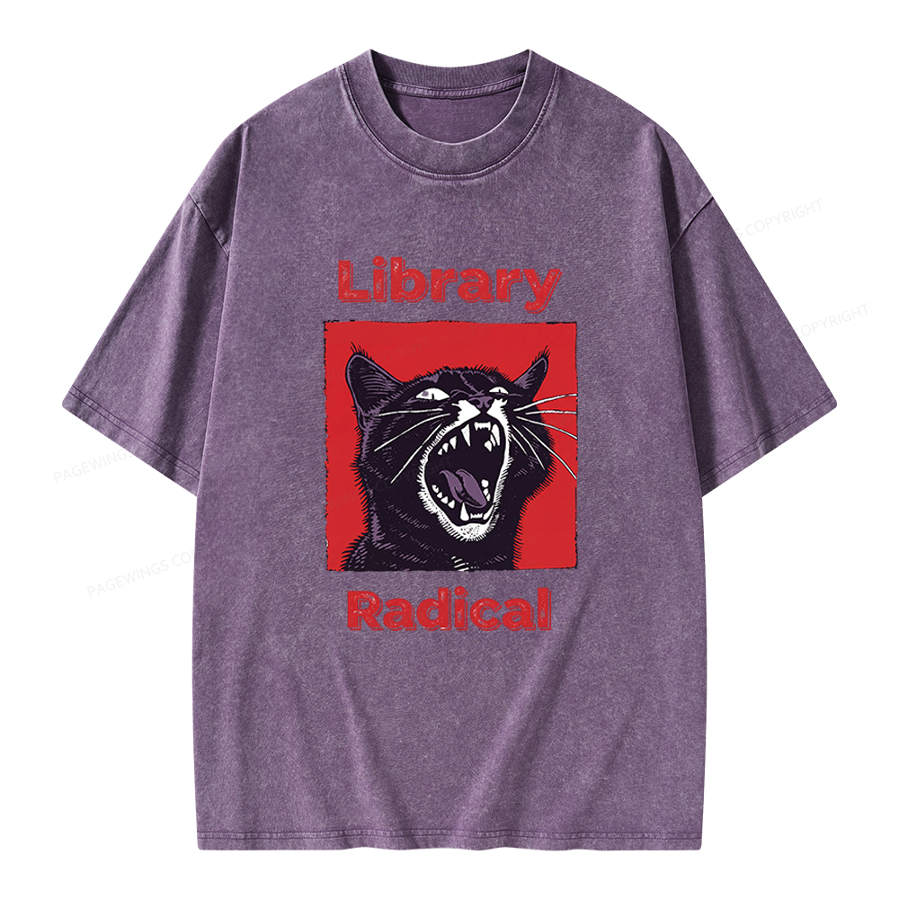 Pagewings Library Radical Unisex Washed T-shirt