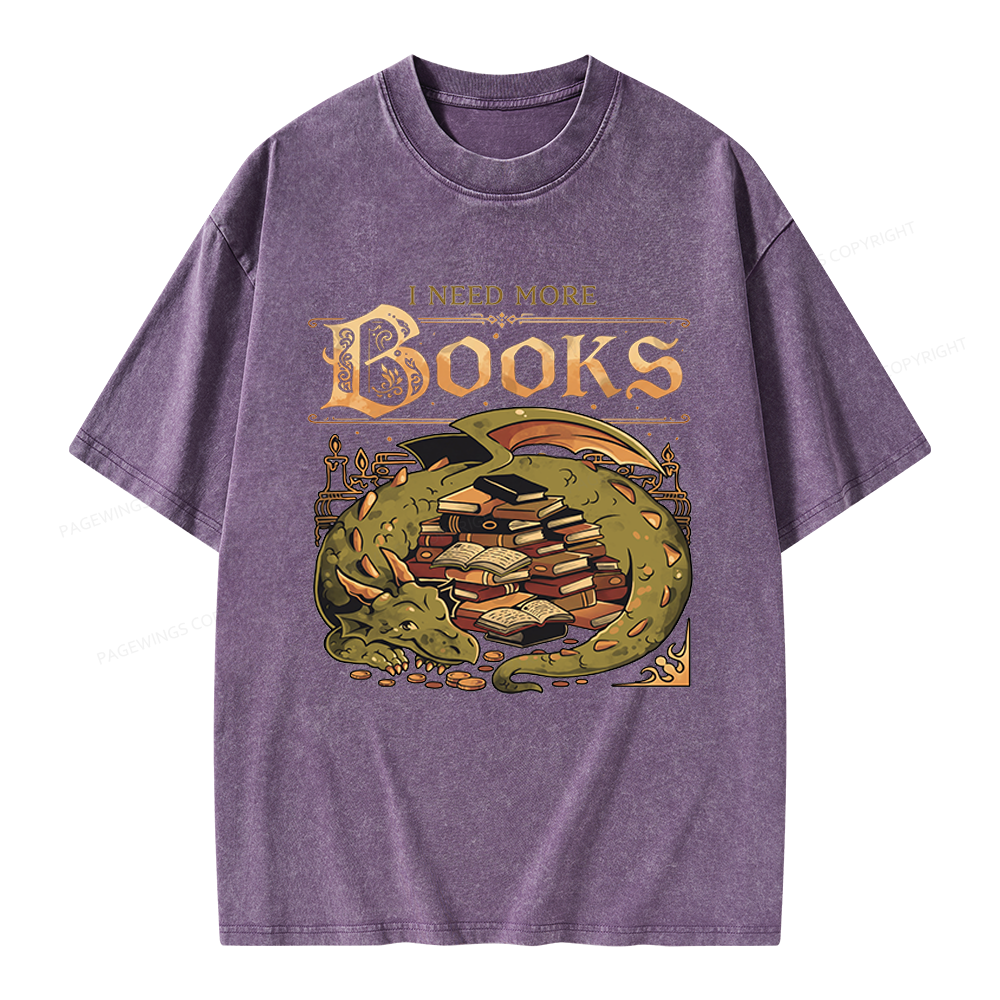 Pagewings I Need More Books Unisex Washed T-shirt