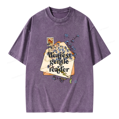 Pagewings Dearest Gentle Reader Unisex Washed T-shirt