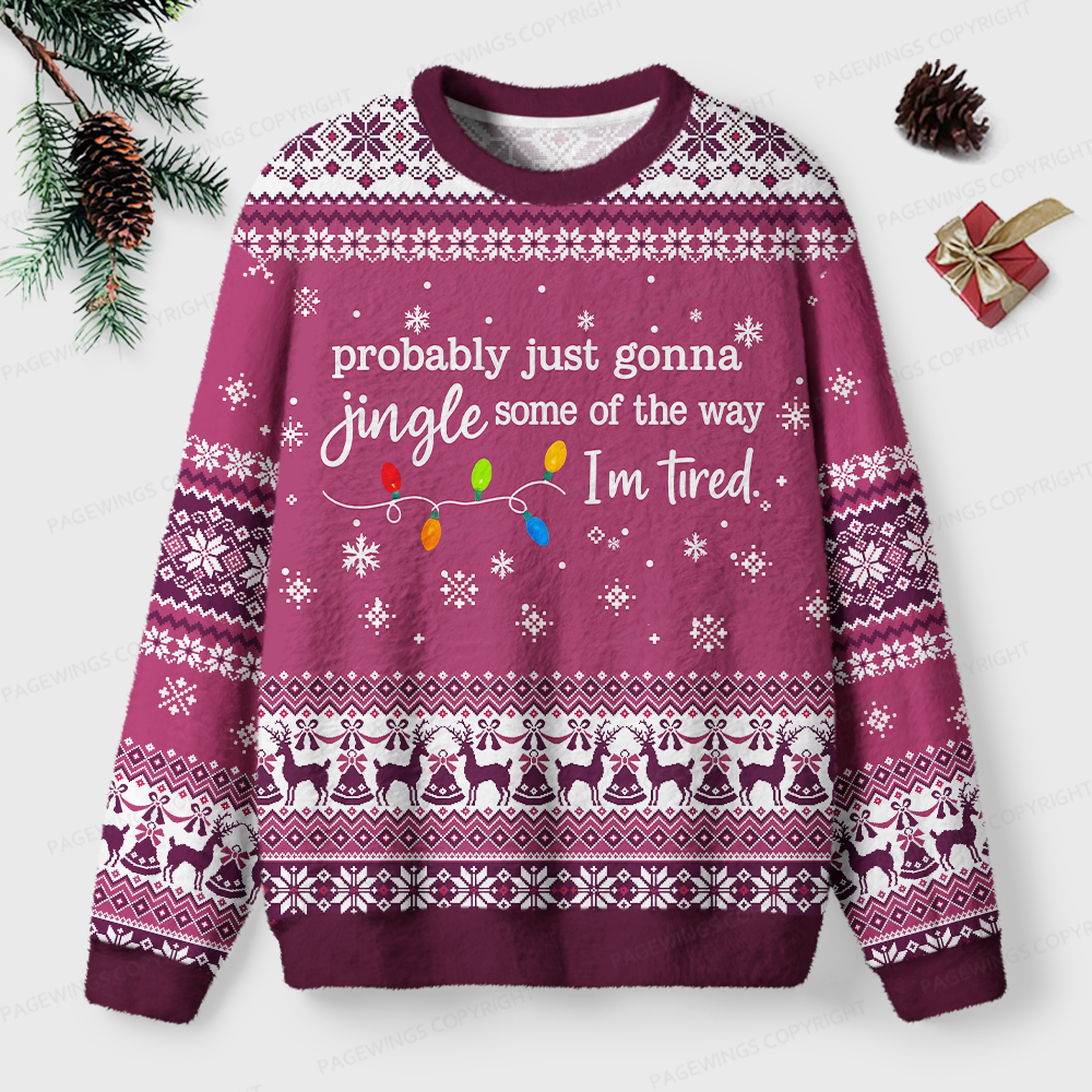 Pagewings Christmas Jingle Song Unisex Ugly Light Knit Sweatshirt