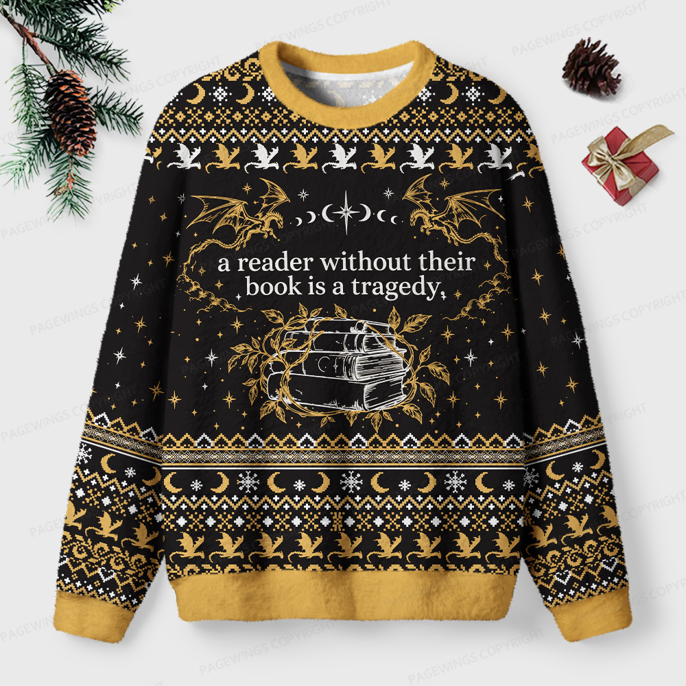 [Copy]Pagewings Book Dragon Unisex Ugly Light Knit Sweatshirt