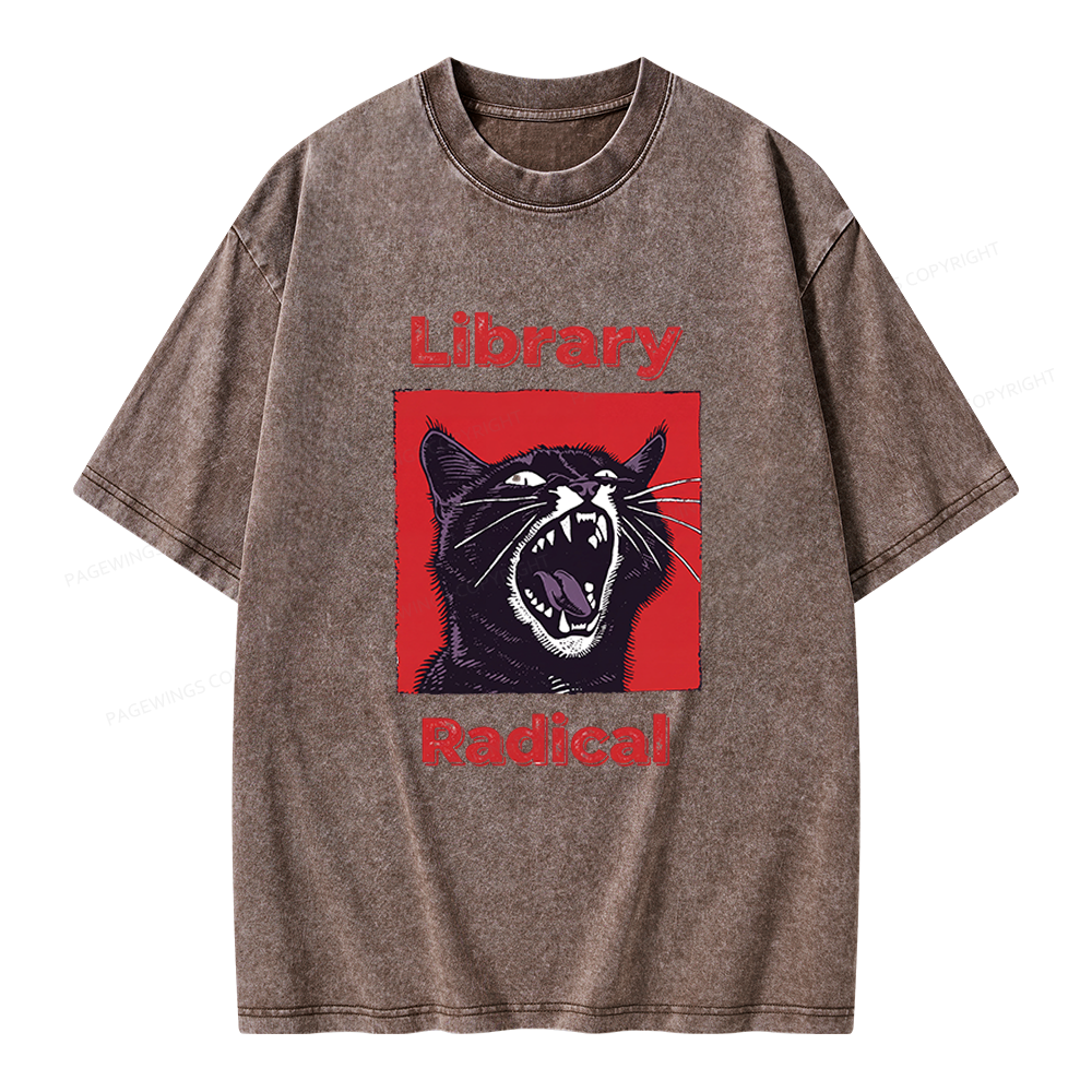 Pagewings Library Radical Unisex Washed T-shirt