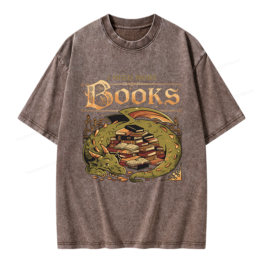 Pagewings I Need More Books Unisex Washed T-shirt