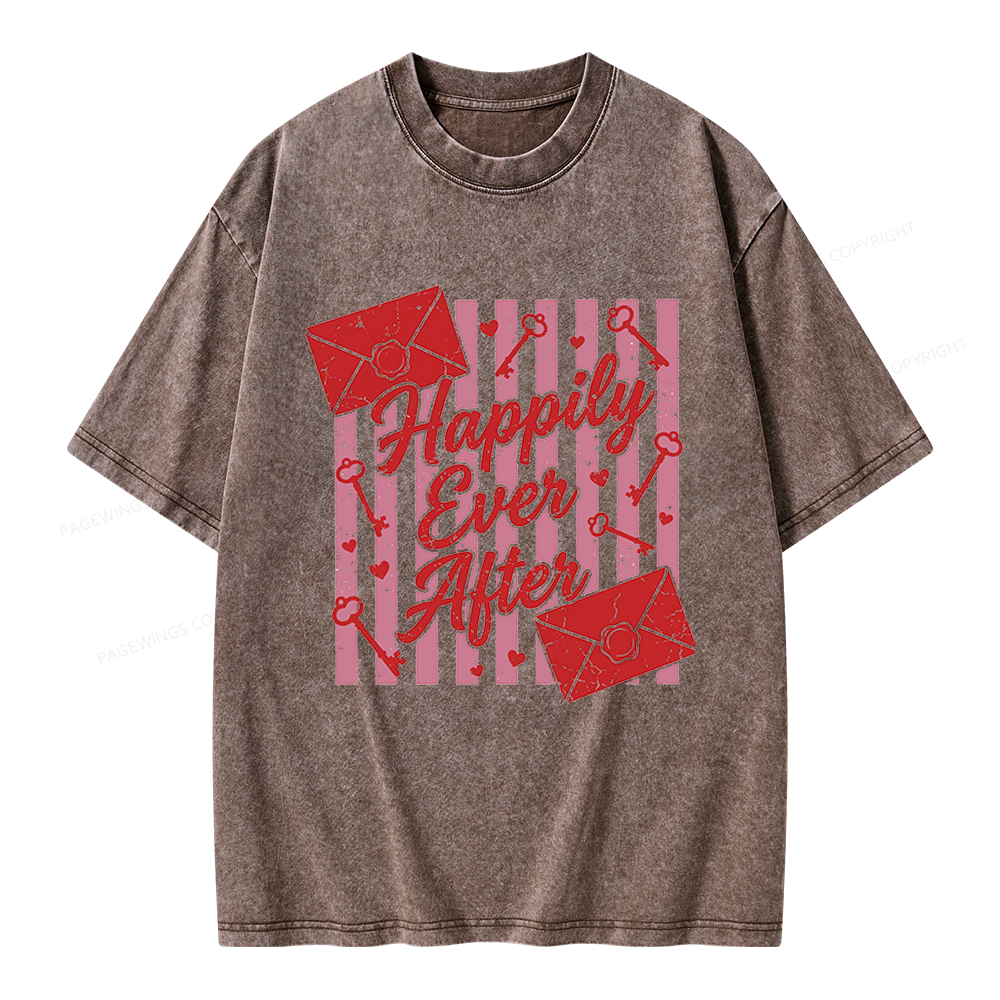 Pagewings Happily Ever After Unisex Washed T-shirt