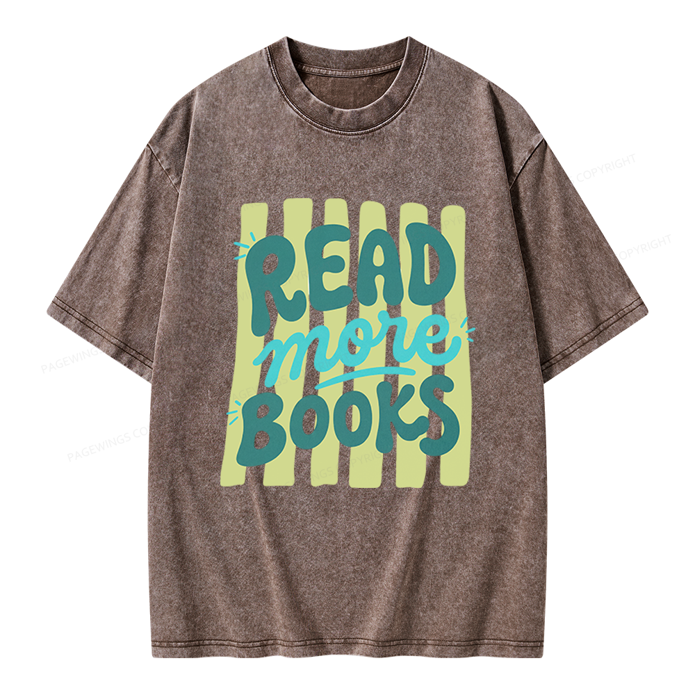 Pagewings Read More Books Unisex Washed T-shirt