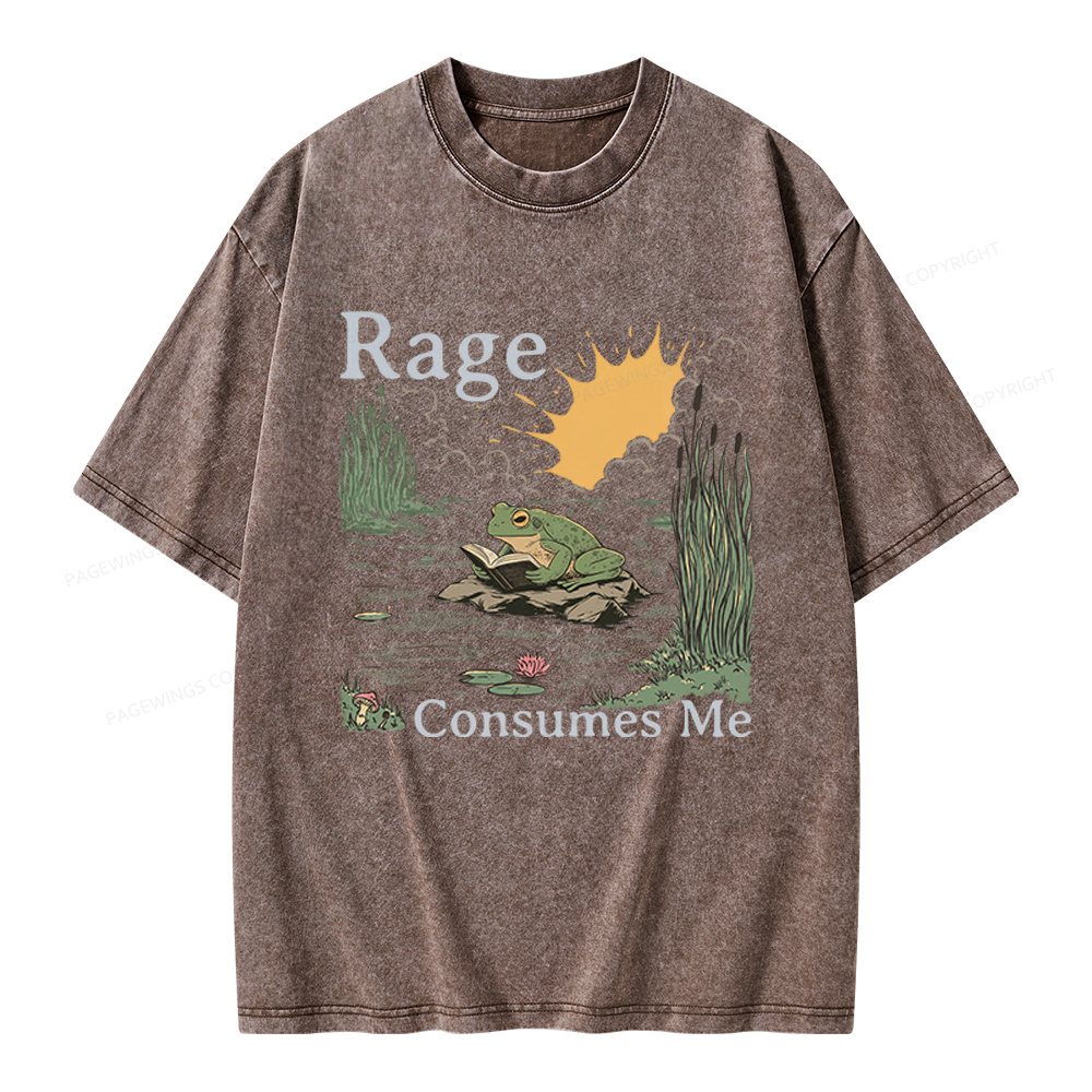Pagewings Rage Consumes Me Unisex Washed T-shirt
