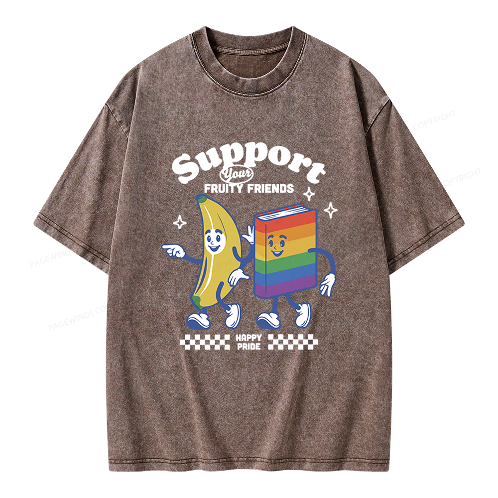 Pagewings Fruity Friends Unisex Washed T-shirt