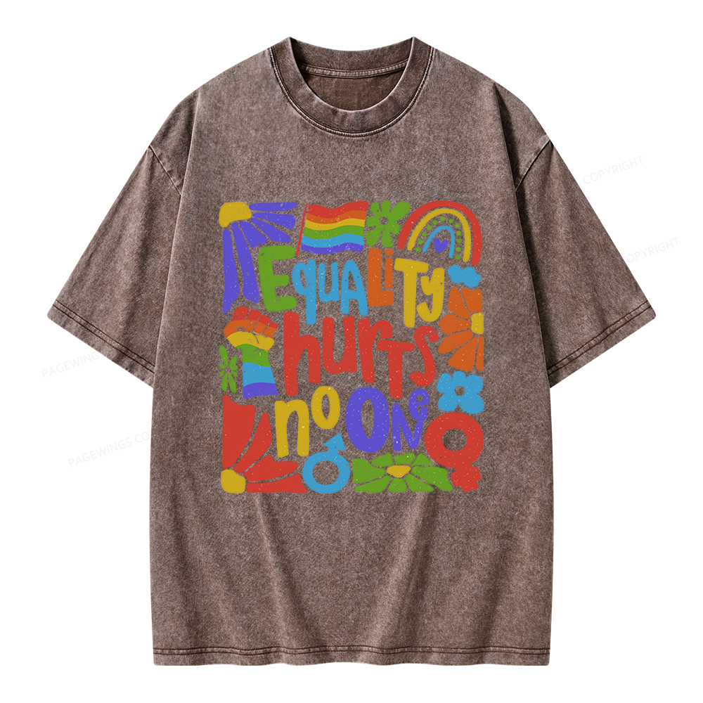 Pagewings Equality Hurts No One Unisex Washed T-shirt