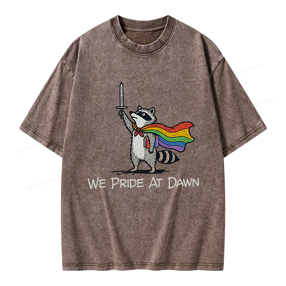 Pagewings We Pride At Dawn Unisex Washed T-shirt
