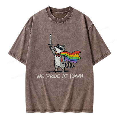 Pagewings We Pride At Dawn Unisex Washed T-shirt