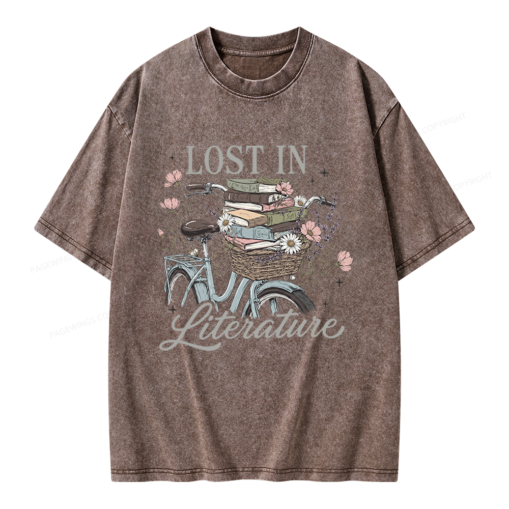 Pagewings Lost In Literature Unisex Washed T-shirt