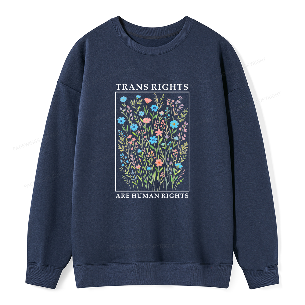 Pagewings Trans Rights Are Human Rights Dragon Book Unisex Classic Sweatshirt