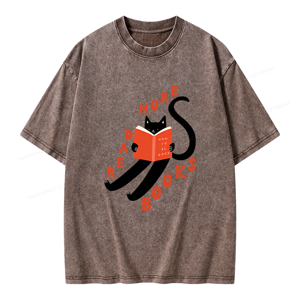 Pagewings Read More Books Unisex Washed T-shirt