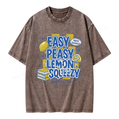 Pagewings Easy Peasy Lemon Squeezy Unisex Washed T-shirt