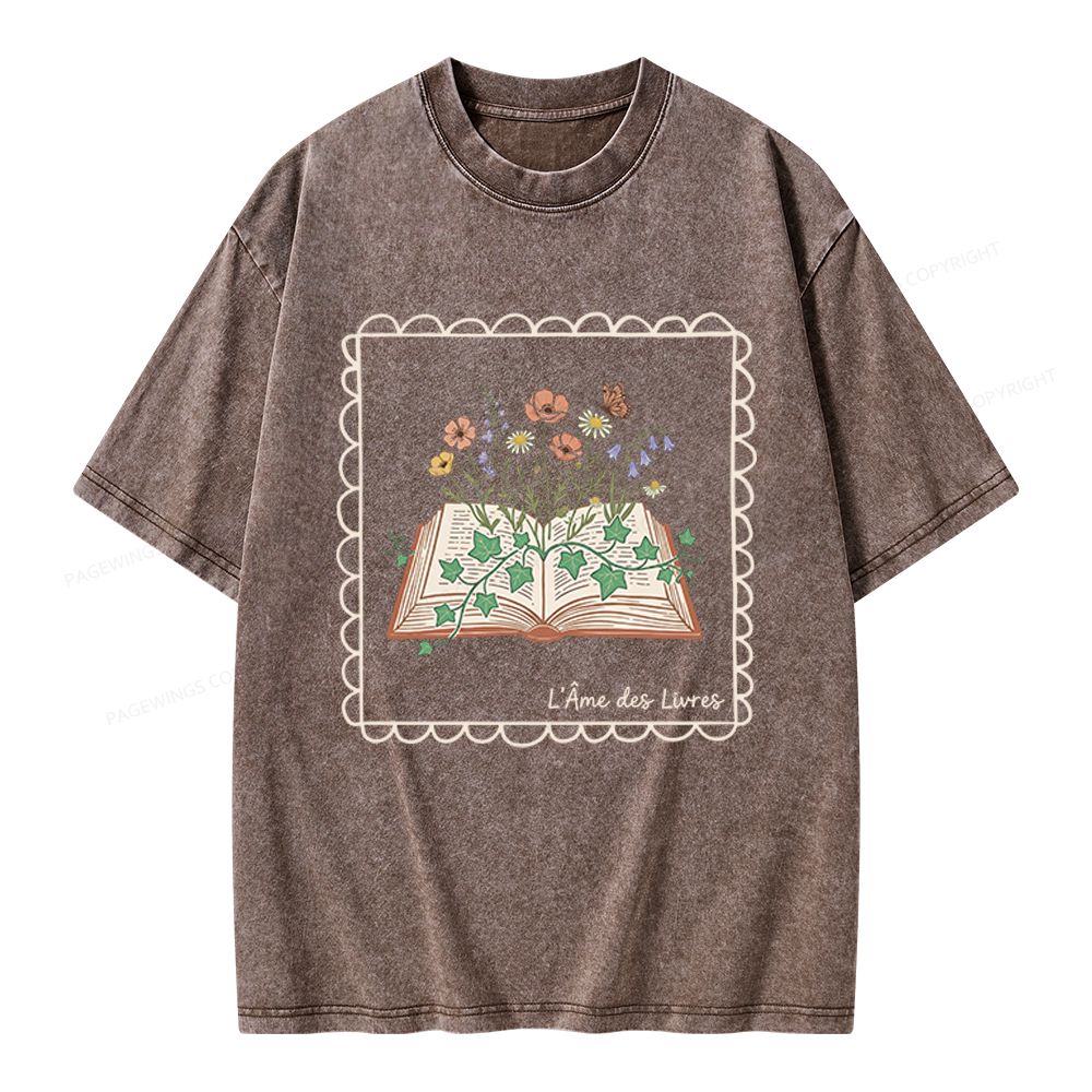 Pagewings The Soul of Books Unisex Washed T-shirt
