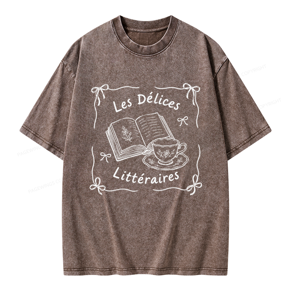 Pagewings Literary Delights Unisex Washed T-shirt