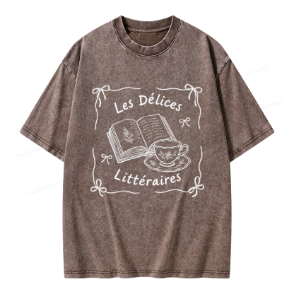 Pagewings Literary Delights Unisex Washed T-shirt