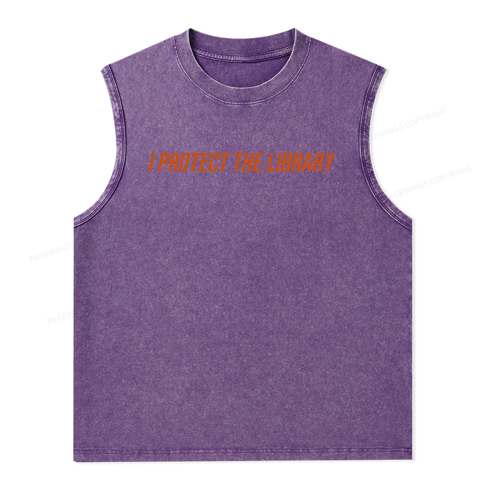 Pagewings I Protect The Library Unisex Washed Tank Top