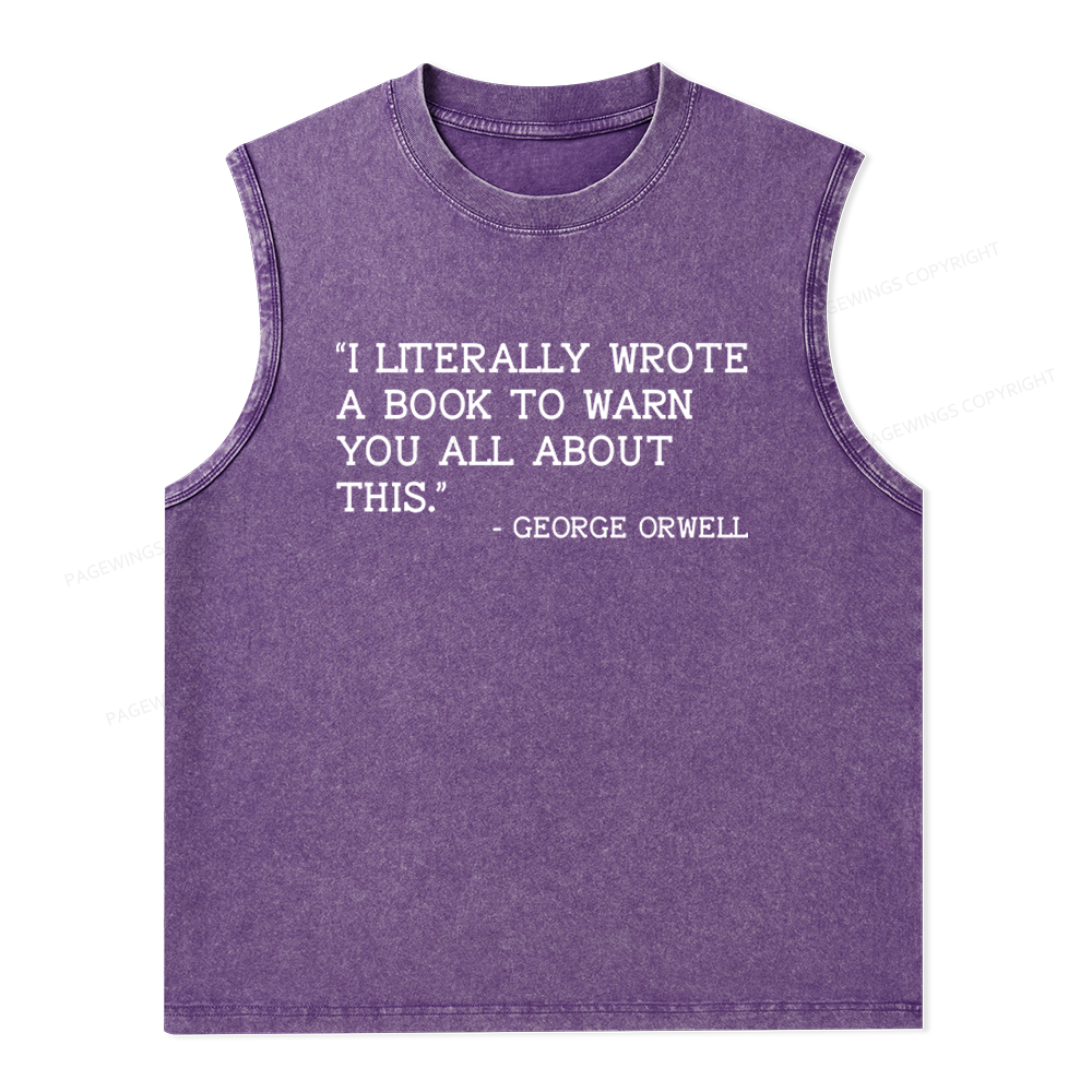 Pagewings I Literally Wrote A Book To Warn Unisex Washed Tank Top