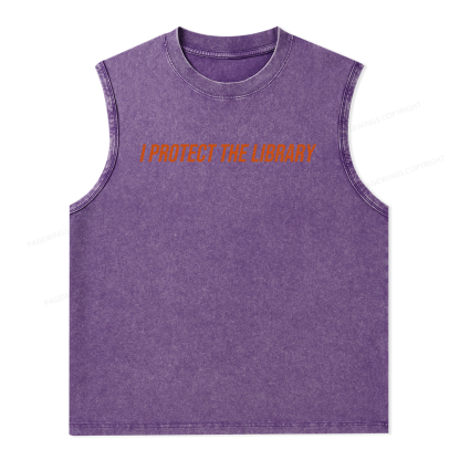 Pagewings I Protect The Library Unisex Washed Tank Top