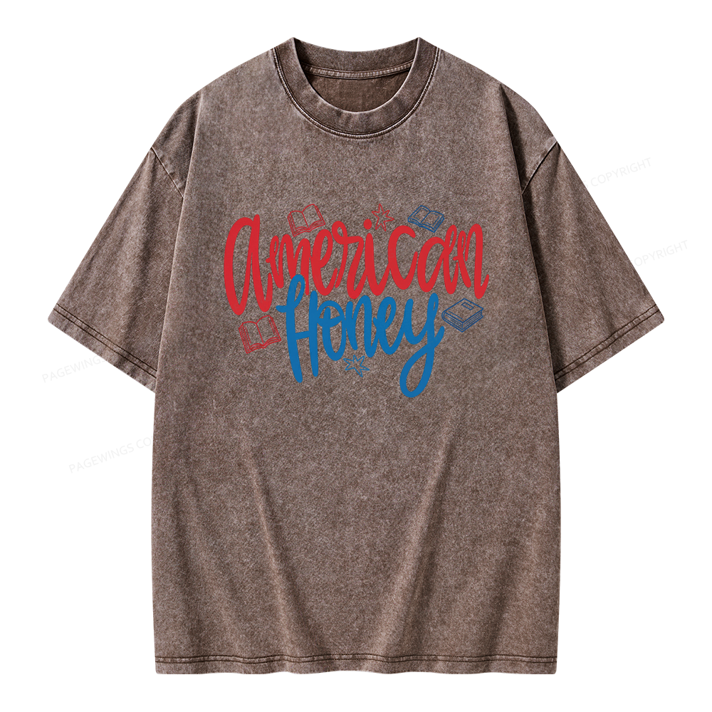Pagewings American Honey Unisex Washed T-shirt