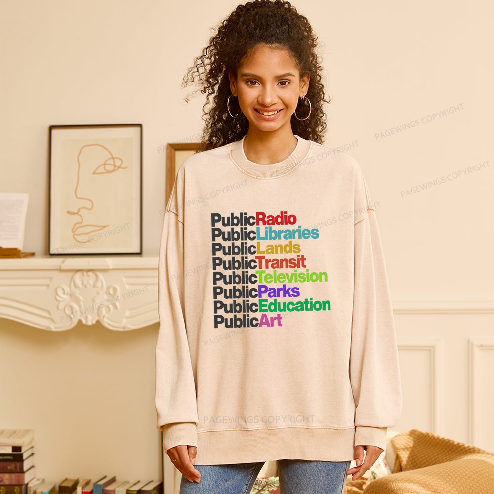 Pagewings Public Libraries Washed Sweatshirt