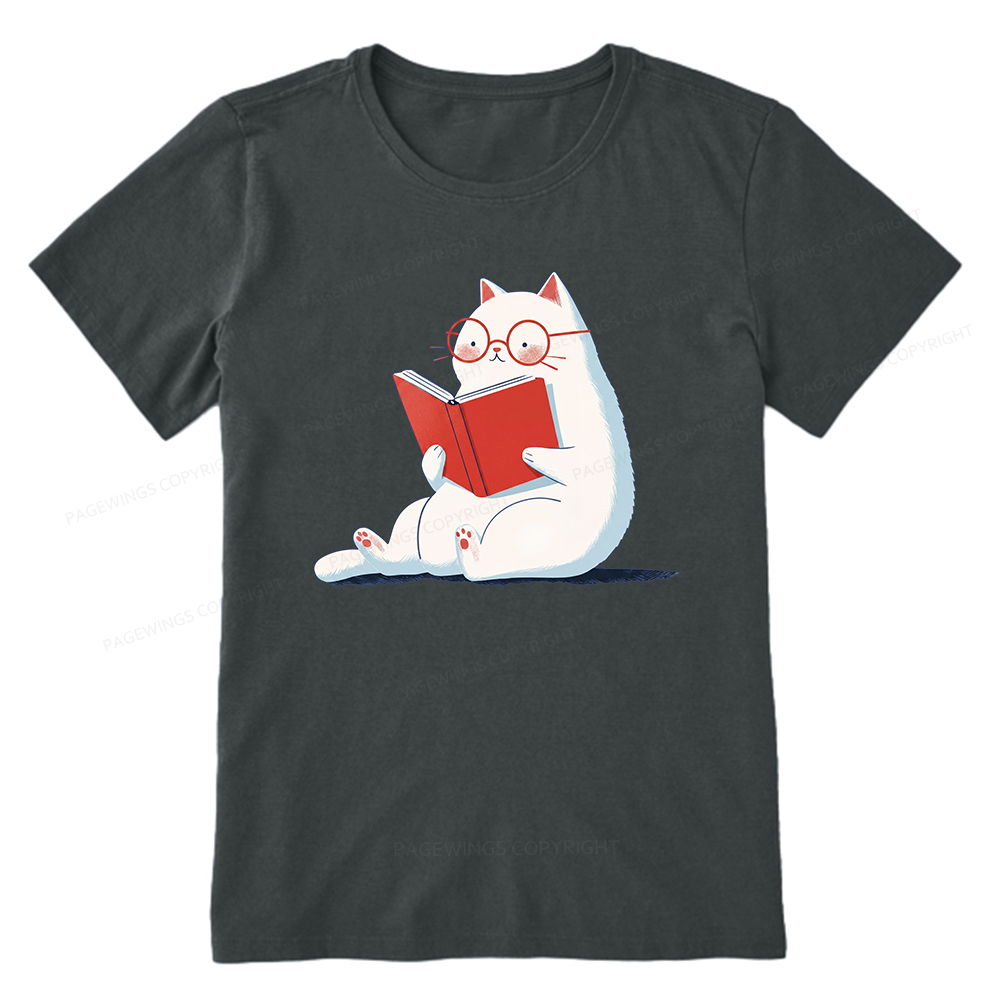 Pagewings Cat Reading Book Unisex Classic T-shirt