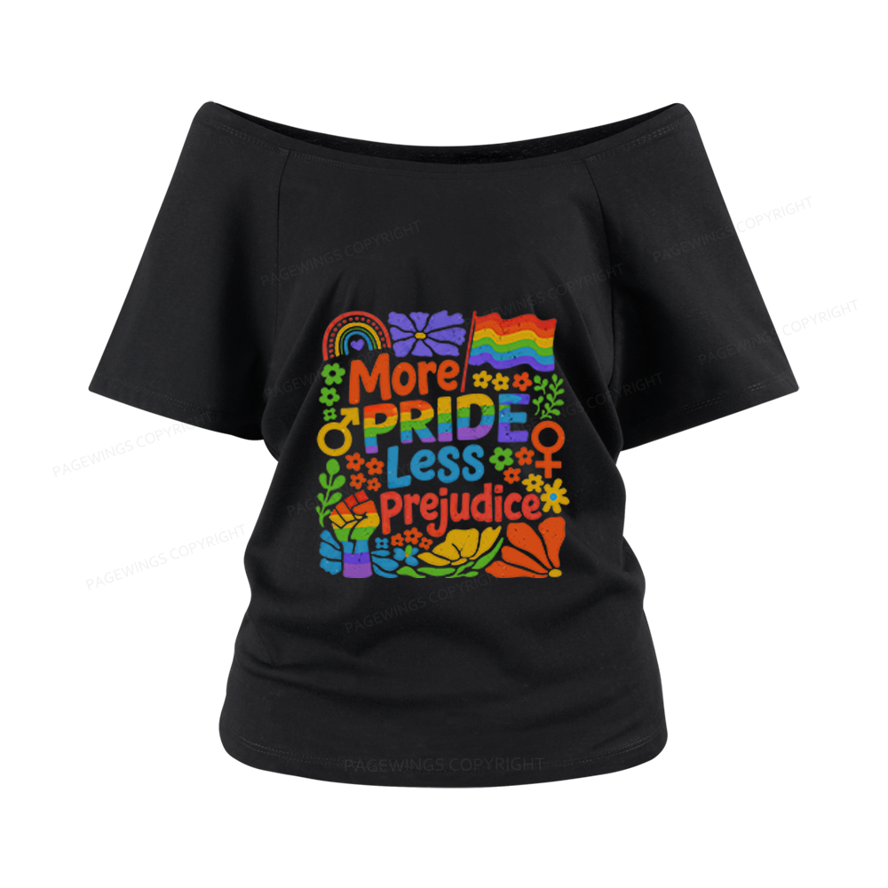 Pagewings More Pride Less Prejudice Women Off Shoulder T-shirts