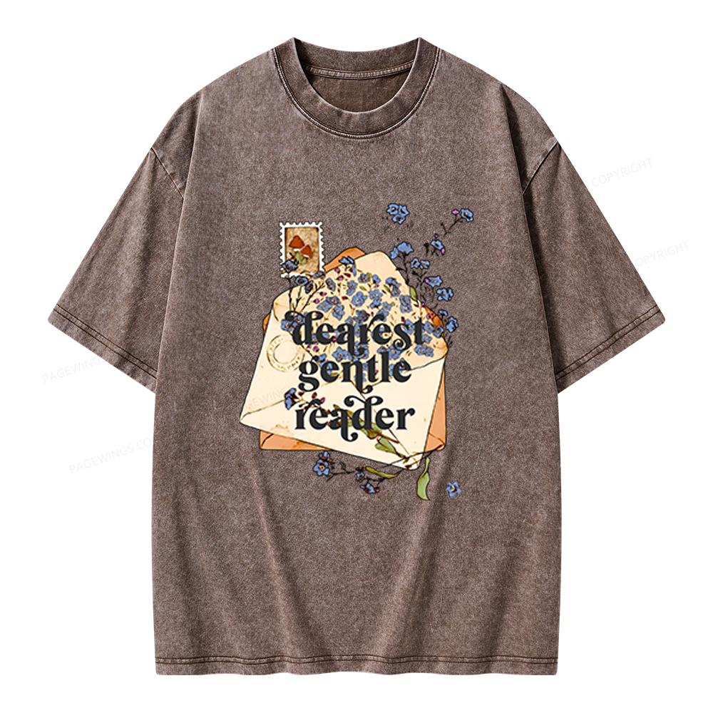 Pagewings Dearest Gentle Reader Unisex Washed T-shirt