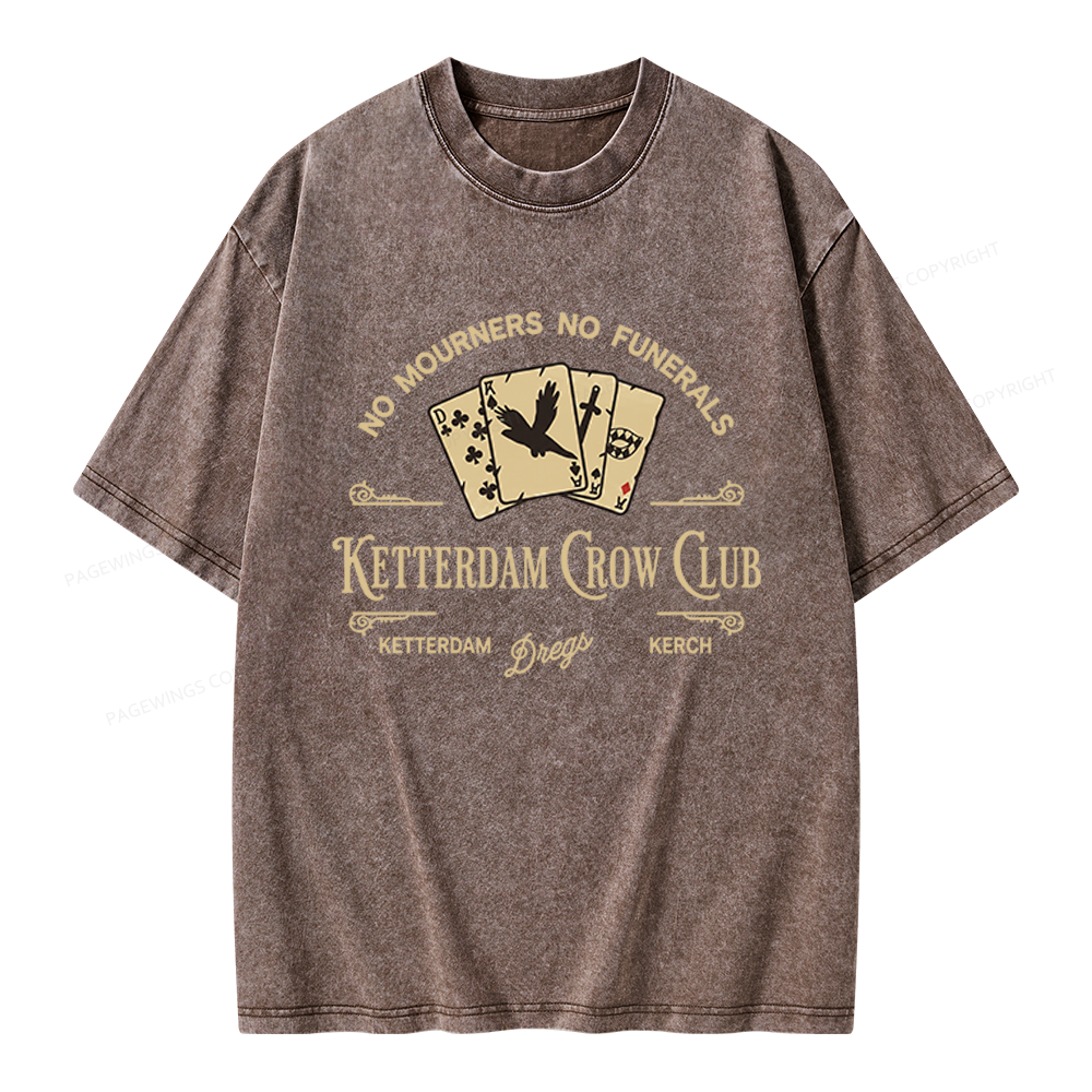 Pagewings Ketterdam Crow Club Unisex Washed T-shirt