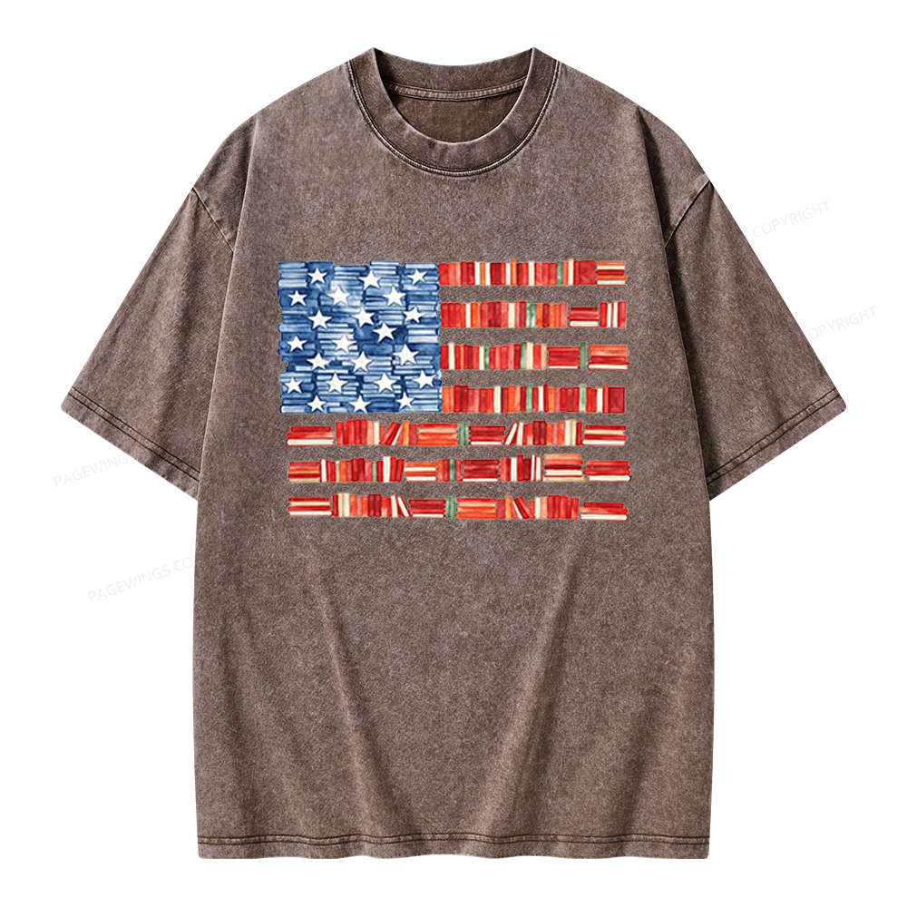 Pagewings Book Flag Unisex Washed T-shirt