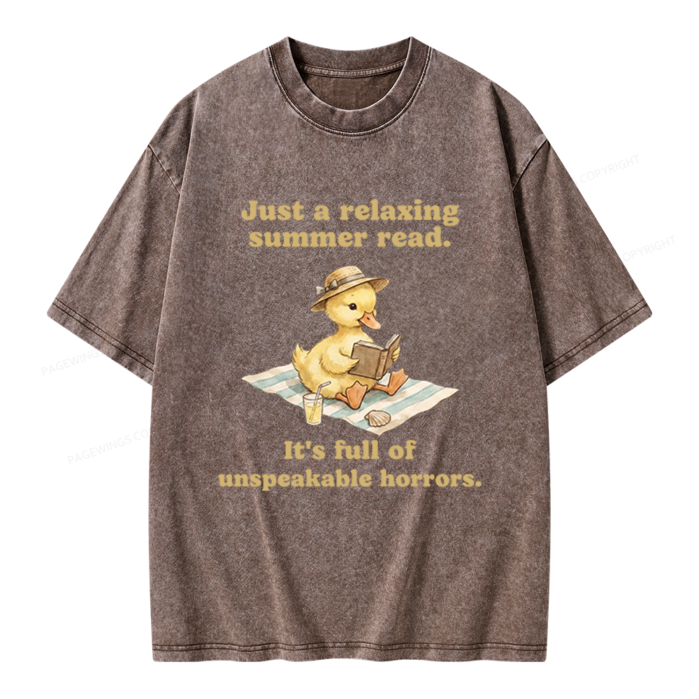 Pagewings Summer Read Unisex Washed T-shirt