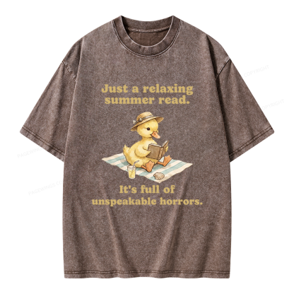 Pagewings Summer Read Unisex Washed T-shirt