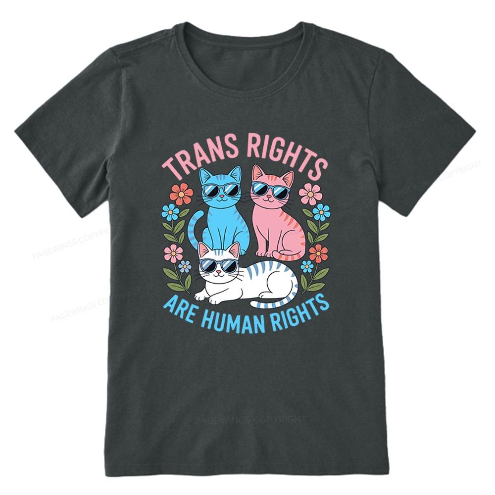 Pagewings Trans Rights Are Human Rights Cat Unisex Classic T-shirt