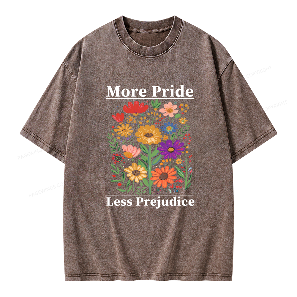 Pagewings More Pride Less Prejudice Unisex Washed T-shirt