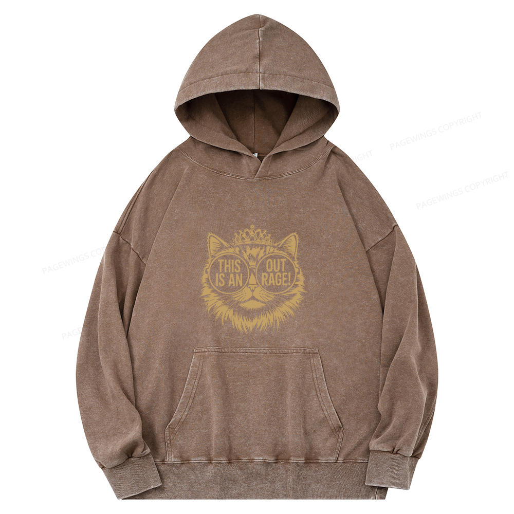 Pagewings This Is An Outrage Unisex Washed Hoodie