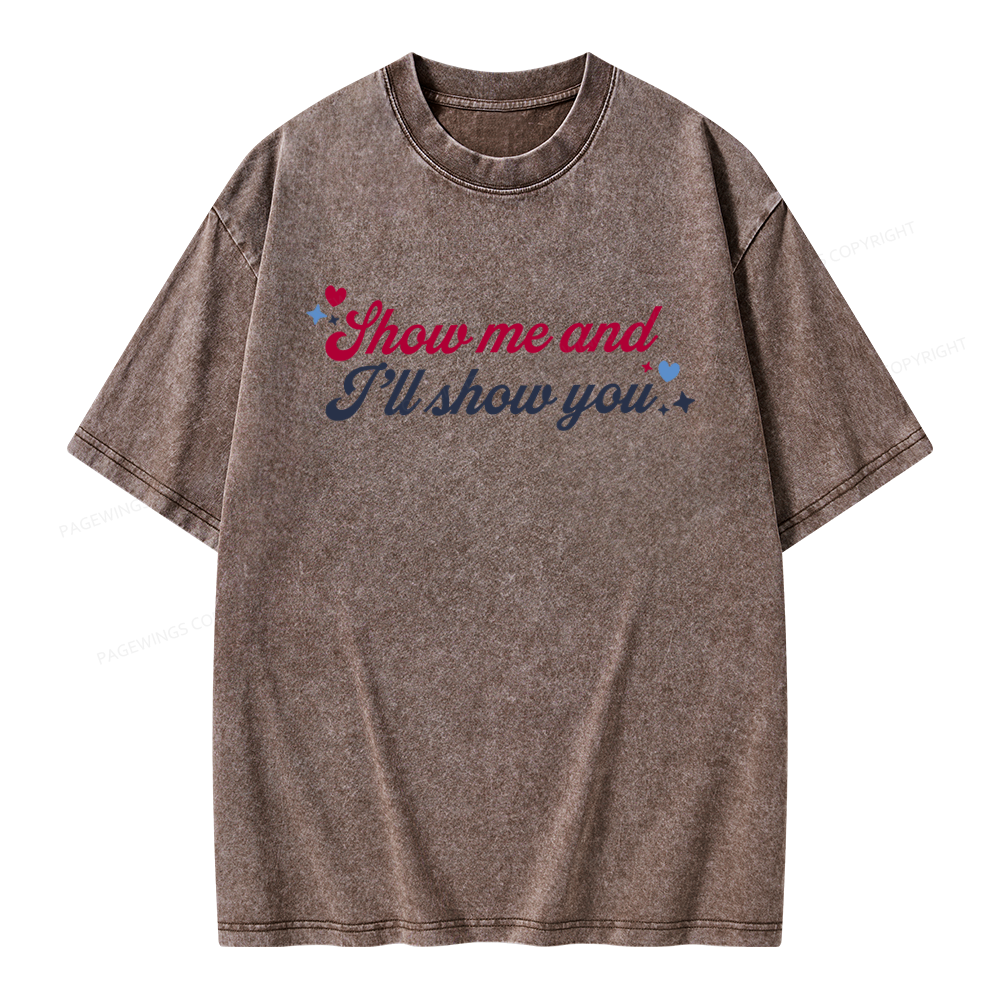 Pagewings Show Me And I'll Show You Unisex Washed T-shirt