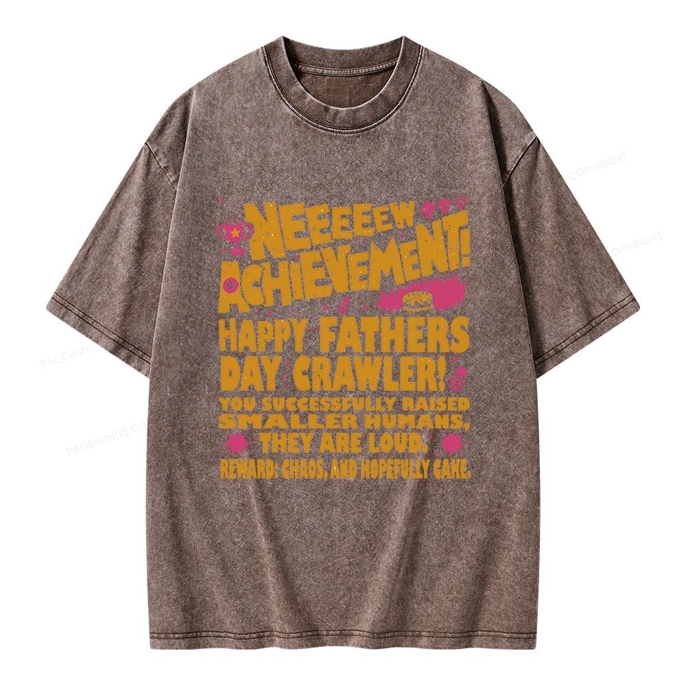 Pagewings Dad Achievement Unisex Washed T-shirt