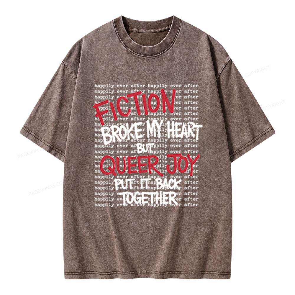 Pagewings Fiction Broke My Heart Unisex Washed T-shirt