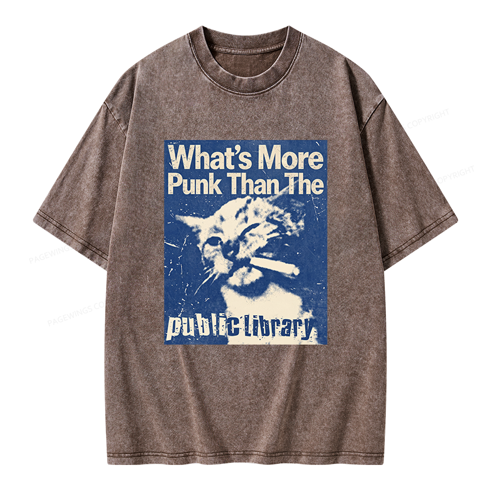 Pagewings What's More Punk Than The Public Library Unisex Washed T-shirt