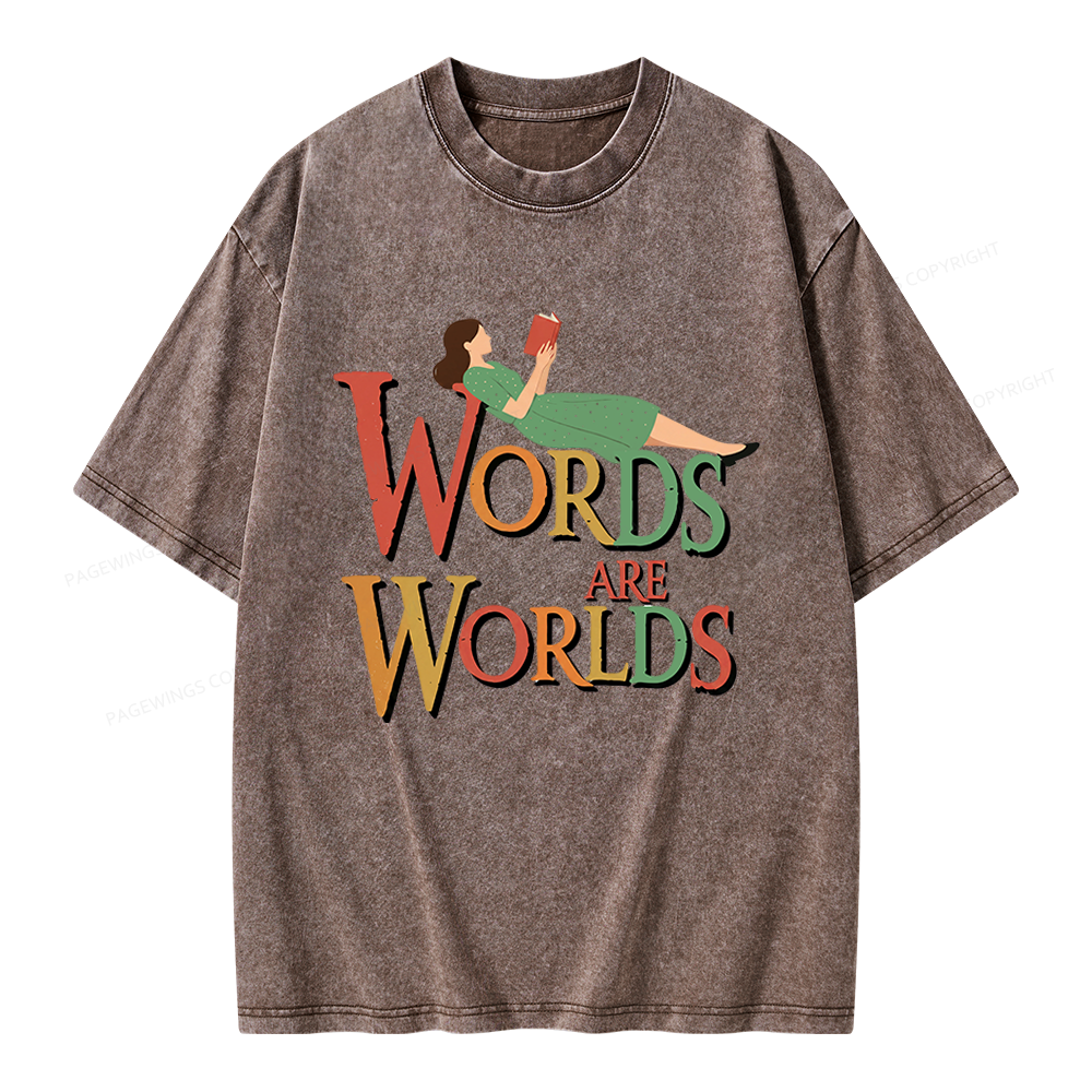 Pagewings Words Are Worlds Unisex Washed T-shirt