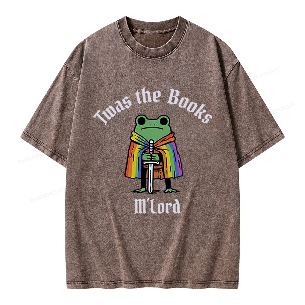 Pagewings Twas The Books Funny Unisex Washed T-shirt