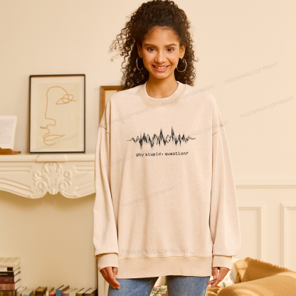 Pagewings Why Stupid Question Unisex Washed Sweatshirt