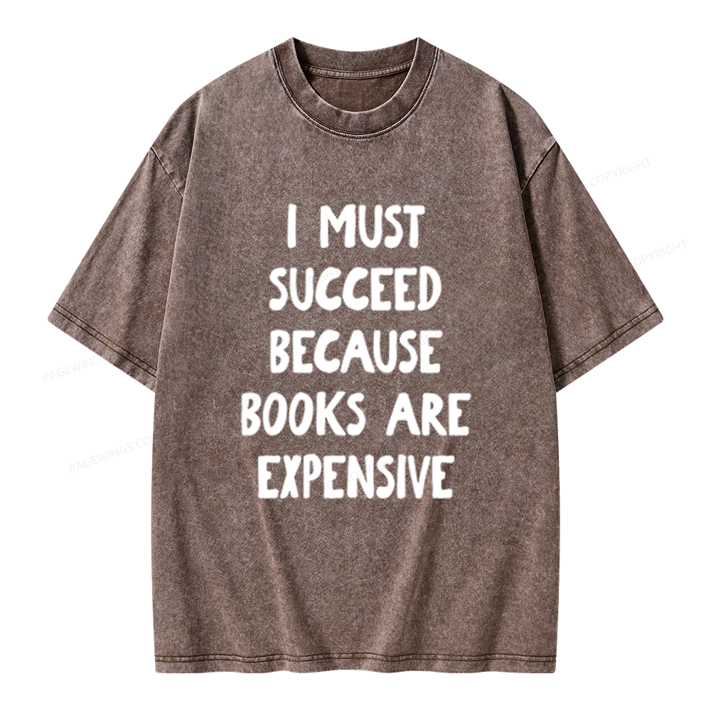 Pagewings Books Are Expensive Unisex Washed T-shirt