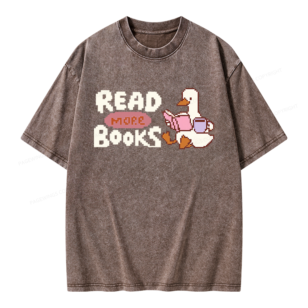 Pagewings Read More Books Unisex Washed T-shirt