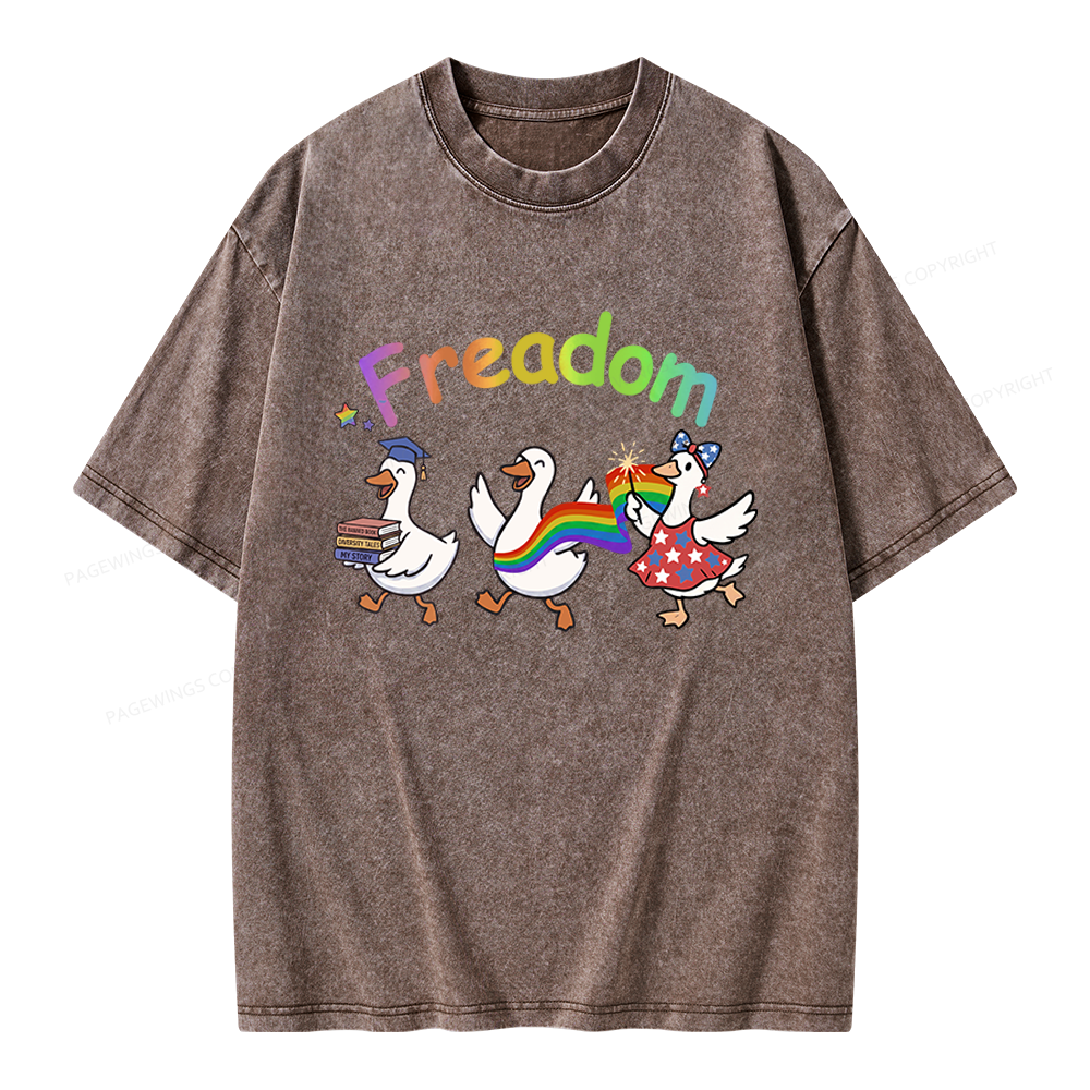 Pagewings Freadom Unisex Washed T-shirt