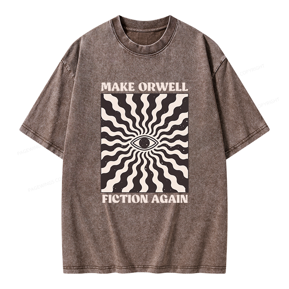Pagewings Make Orwell Fiction Again Unisex Washed T-shirt