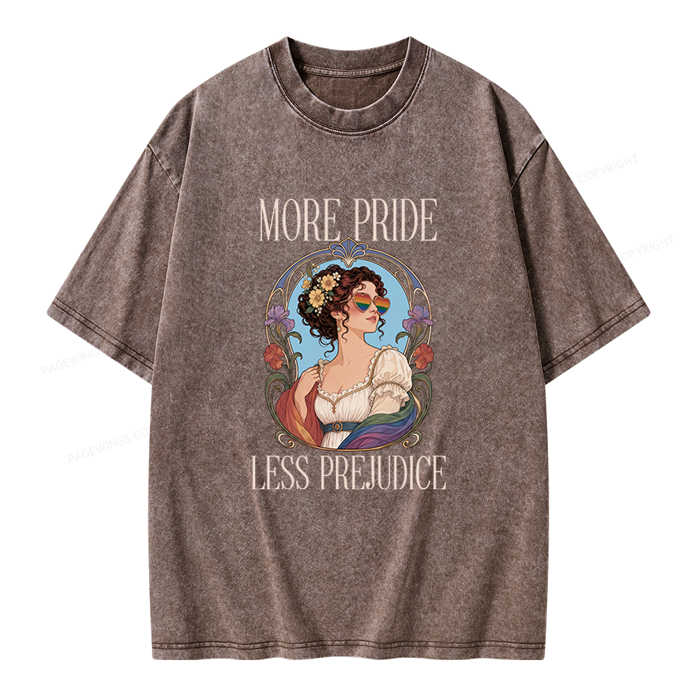 Pagewings More Pride Less Prejudice Unisex Washed T-shirt